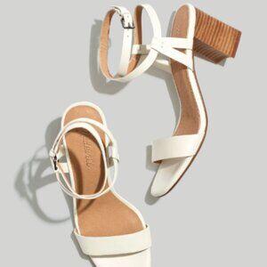 Madewell The Loli Ankle-Strap Cream Leather Easter Wedding Sandal Size 10